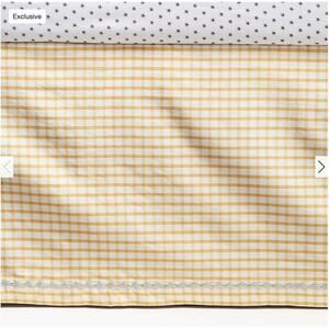 Yellow Windowpane Plaid Organic Cotton Baby Crib